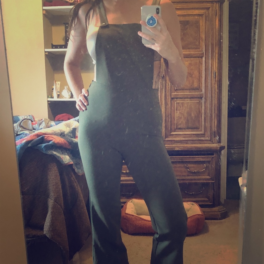 Olive Green Flare overalls